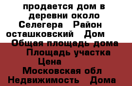 продается дом в деревни около Селегера › Район ­ осташковский › Дом ­ 10 › Общая площадь дома ­ 54 › Площадь участка ­ 25 › Цена ­ 800 000 - Московская обл. Недвижимость » Дома, коттеджи, дачи продажа   . Московская обл.